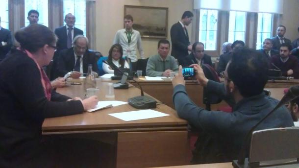Chairman, Muslim Council of Great Britain, a Hazara lady participant, LAH and the Political Councillor of Pakistan Embassy are seen in the conference